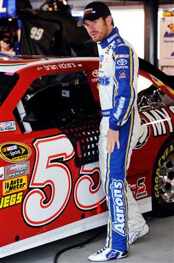 2012 Martinsville2 Brian Vickers In Garage John Harrelson Getty Images for NASCA