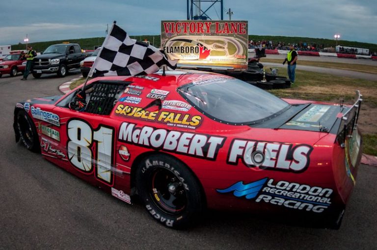 Andrew Gresel Victory Lane at Flamboro Speedway - June 4 - Eric Uprichard photo