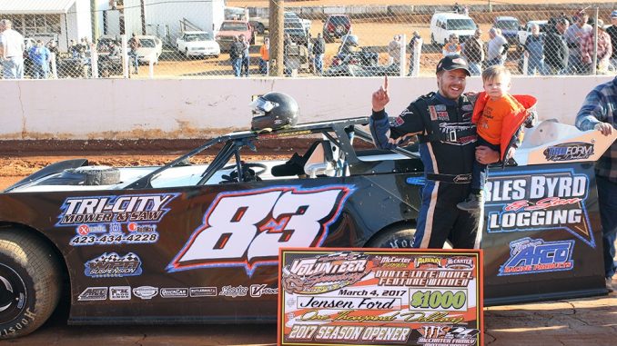 (3-4-17) Jensen Ford #83 - Volunteer Speedway (Crate Late Model)
