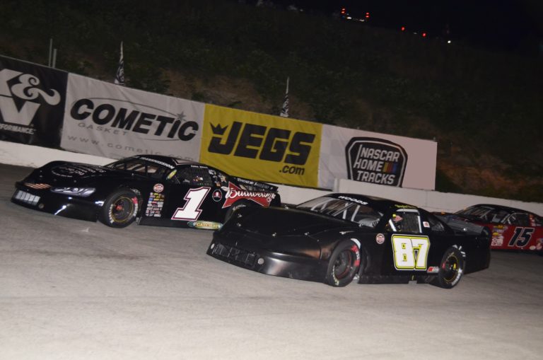 (6-29-18) Hayden Woods #87 - Zeke Shell #1 (Kingsport Speedway - Late Model Stock Car)