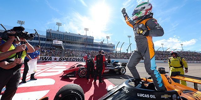 O’Ward Wins Iowa after Late Crash for Dominant Newgarden