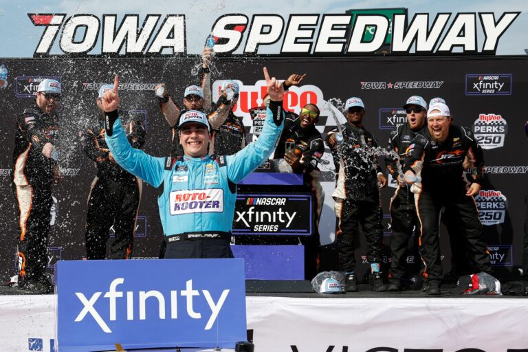 Sam Mayer holds off Riley Herbst for overtime NASCAR Xfinity Series win at Iowa2