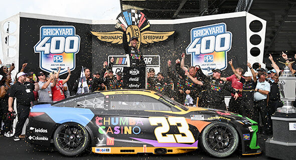 Wallace Hangs On To Win Dramatic Brickyard 400 in Double Overtime